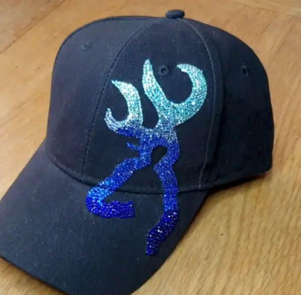 Cap With Bespoke Crystal Embellished Design - Various Colours - Image 3