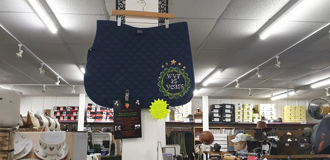 Saddle Square with Crystal Embellished Bespoke Crystal Design - Various Colours - Image 3