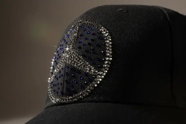 Cap With Bespoke Crystal Embellished Design - Various Colours - Image 4