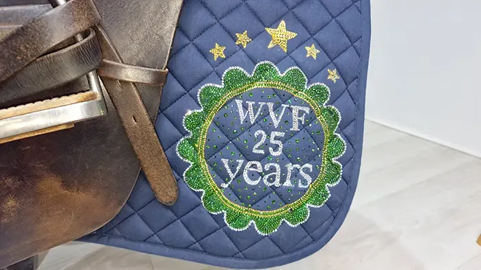 Saddle Square with Crystal Embellished Bespoke Crystal Design - Various Colours - Image 2