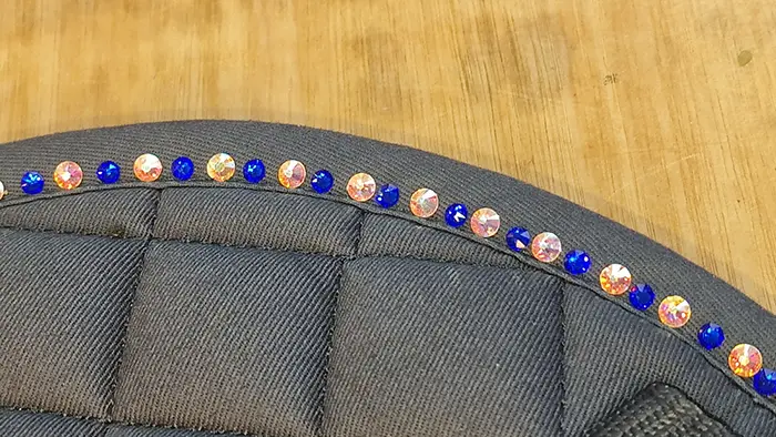 Saddle Square with Crystal Embellished Bespoke Crystal Design - Various Colours - Image 12