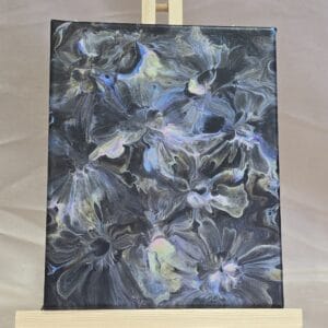 Midnight Glow Black with Pastel Flower Kisses