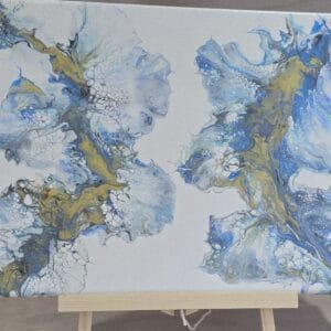 Angels Wings, a Blue, Gold, Green & White Cotton Canvas