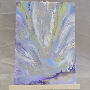 Slippery Slopes - Green, Purple, Blue, Silver Cotton Canvas
