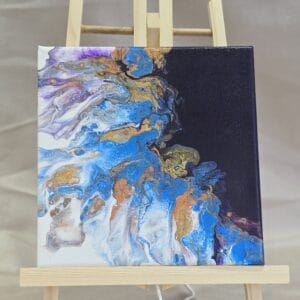 Into the Deep - Blue, Orange & Purple Cotton Canvas