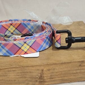 Multi Colour Check Fabric Dog Lead